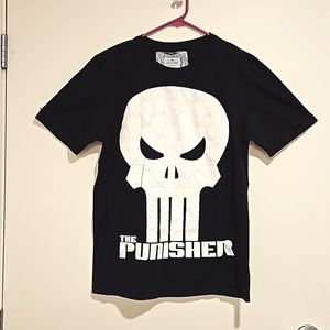 MARVEL The Punisher black short sleeve graphic tee Med. Movie Hero Bad Guy